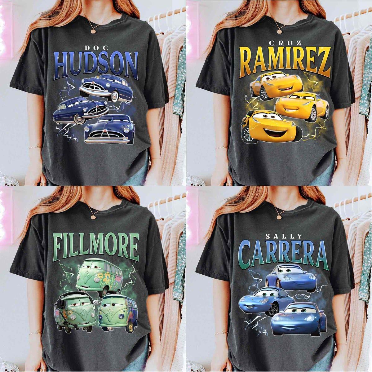 Vintage Disney Cars Group Character Portrait Lightning Mcqueen Shirt 2