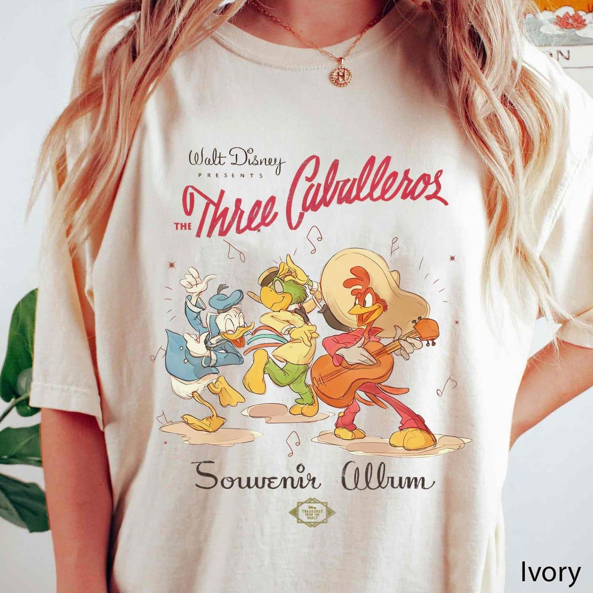 Vintage Disney The Three Caballeros Donald Duck Panchito Jose Shirt 5