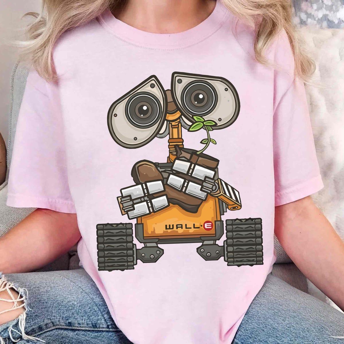 Vintage Disney Wall E And Eve Cute Wall E Plant Boot Shirt 2