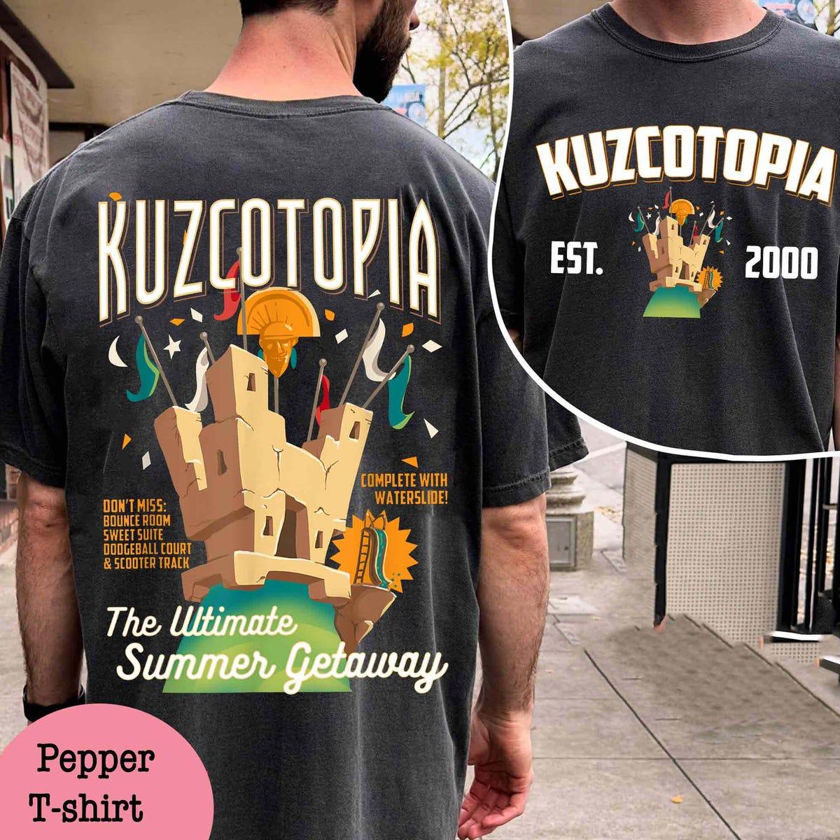 Vintage Greeting From Kuzcotopia Est 2000 The Utimate Summer Getaway Shirt 3