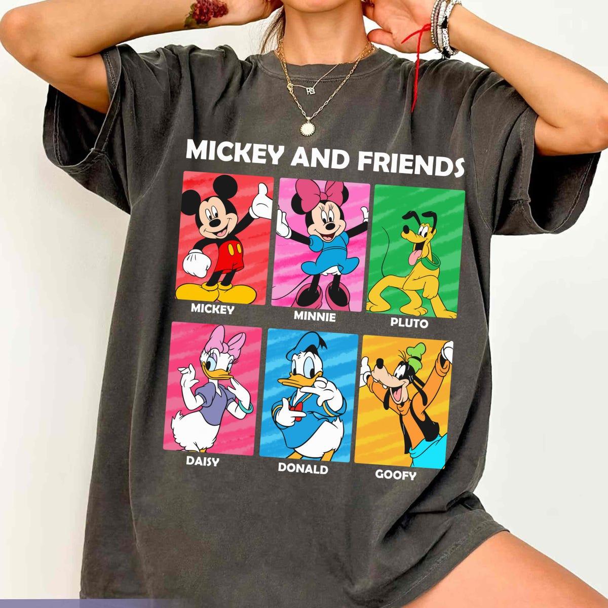 Vintage Mickey And Friends Mickey Minnie Pluto Goofy Donald Daisy Shirt 2