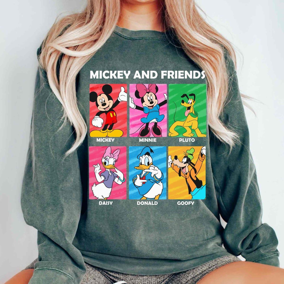 Vintage Mickey And Friends Mickey Minnie Pluto Goofy Donald Daisy Shirt 6