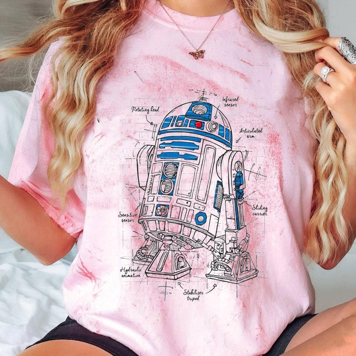 Vintage R2 d2 Astromech Droid Schematic Shirt 3