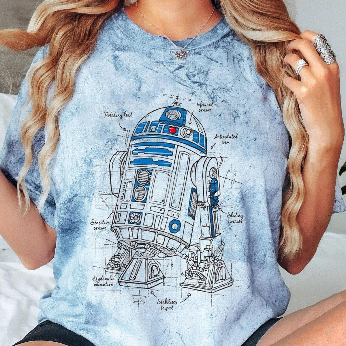 Vintage R2 d2 Astromech Droid Schematic Shirt 4