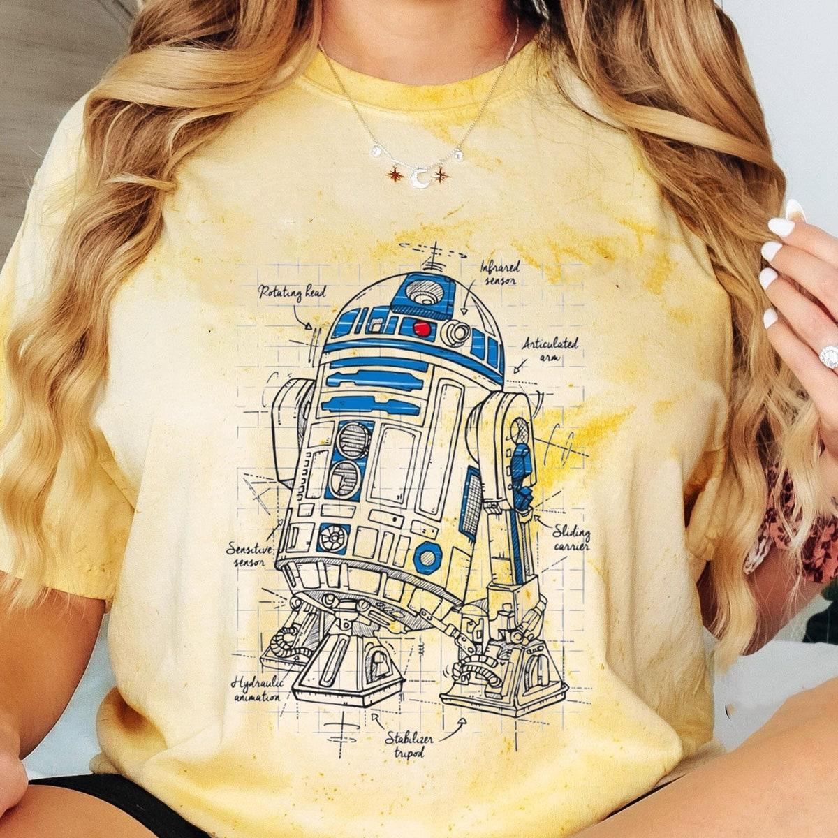 Vintage R2 d2 Astromech Droid Schematic Shirt 5