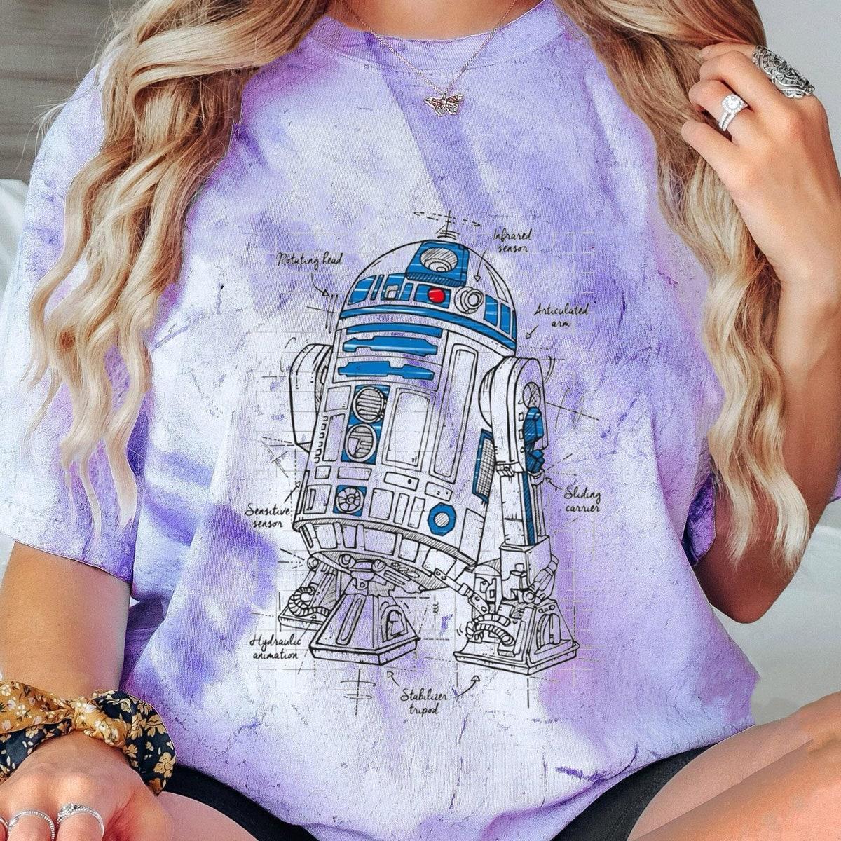 Vintage R2 d2 Astromech Droid Schematic Shirt 6