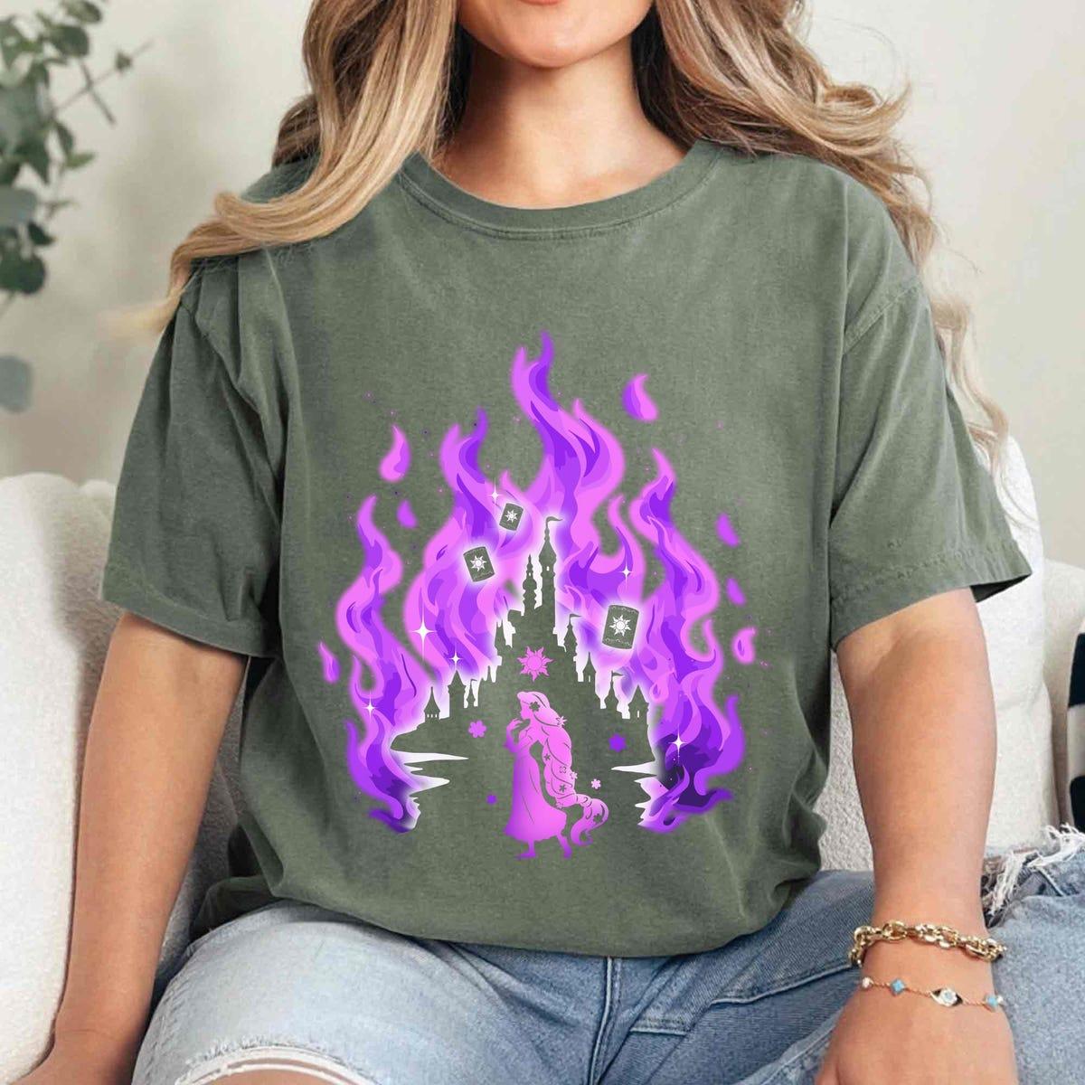 Vintage Silhouette Rapunzel Tangled Castle With Lanterns Shirt 6