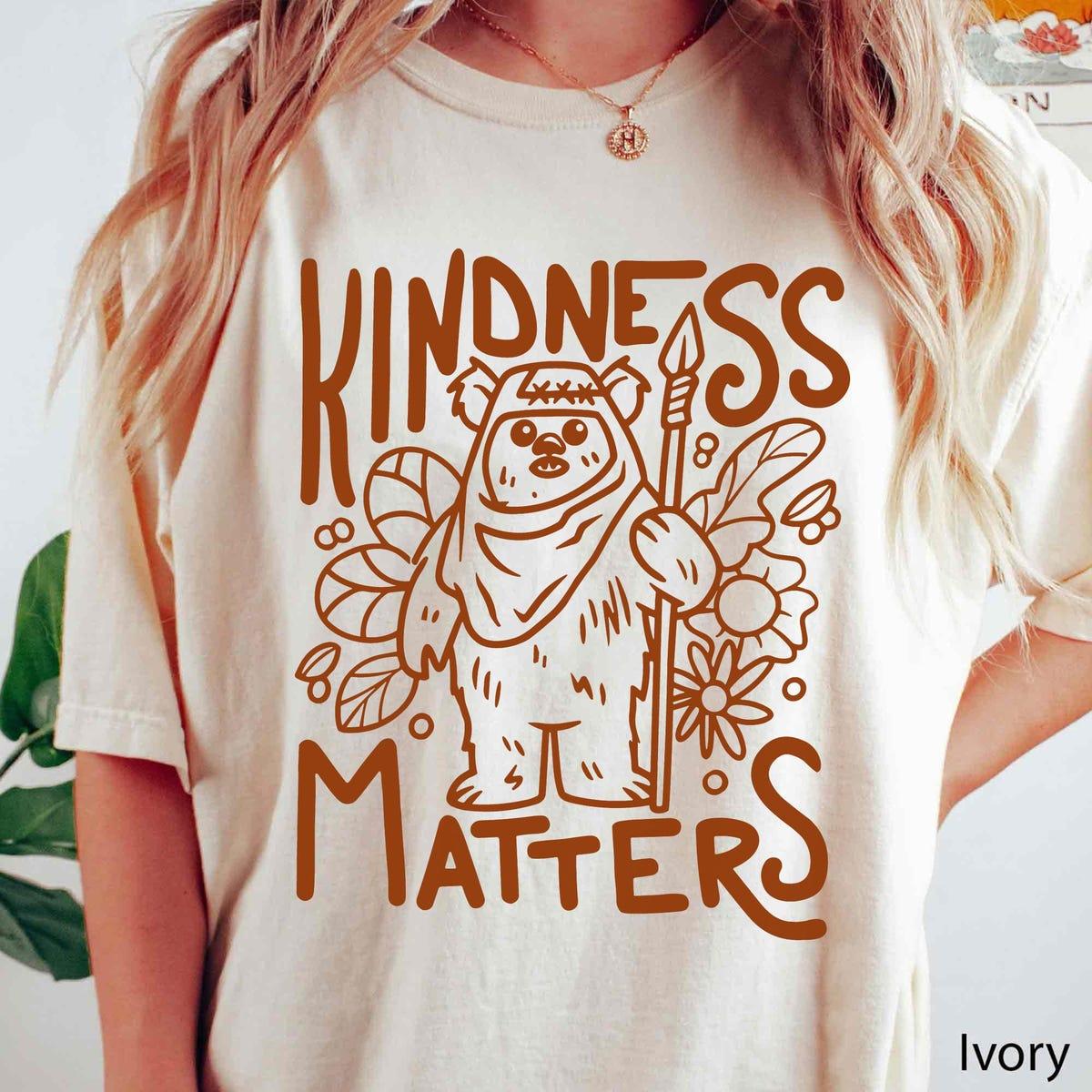 Vintage Sketch Star Wars Ewok Forest Kindness Matters Shirt 1