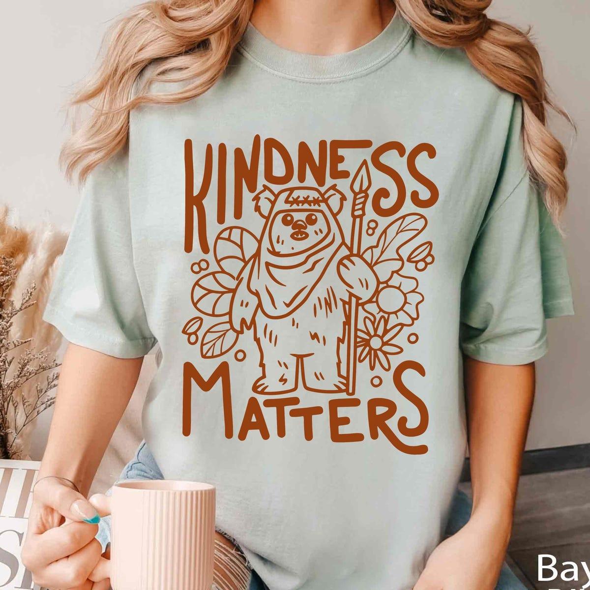 Vintage Sketch Star Wars Ewok Forest Kindness Matters Shirt 2