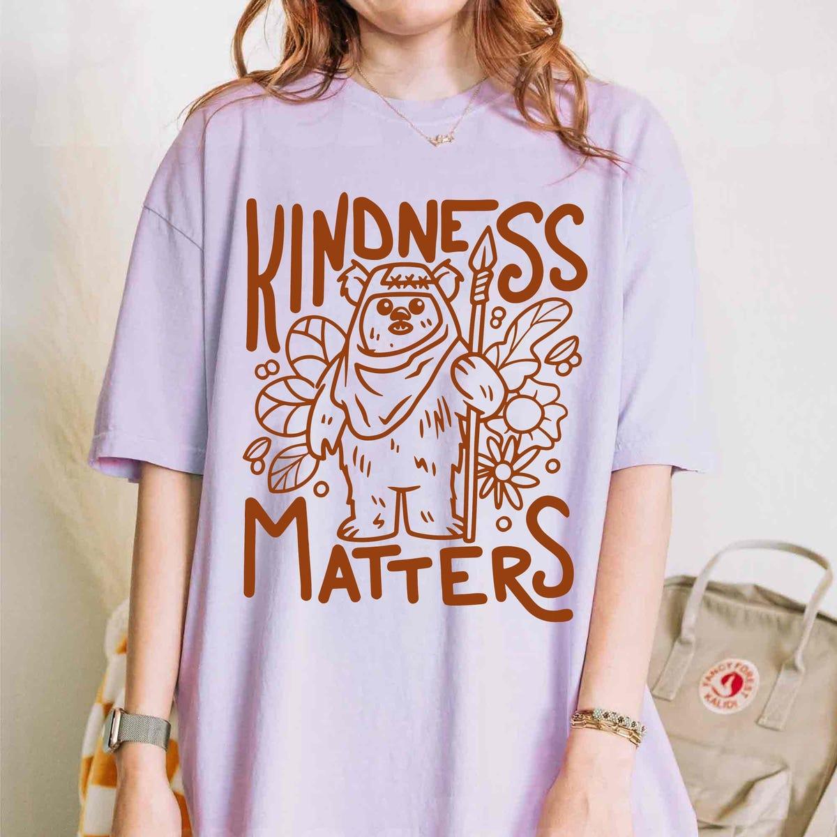 Vintage Sketch Star Wars Ewok Forest Kindness Matters Shirt 3