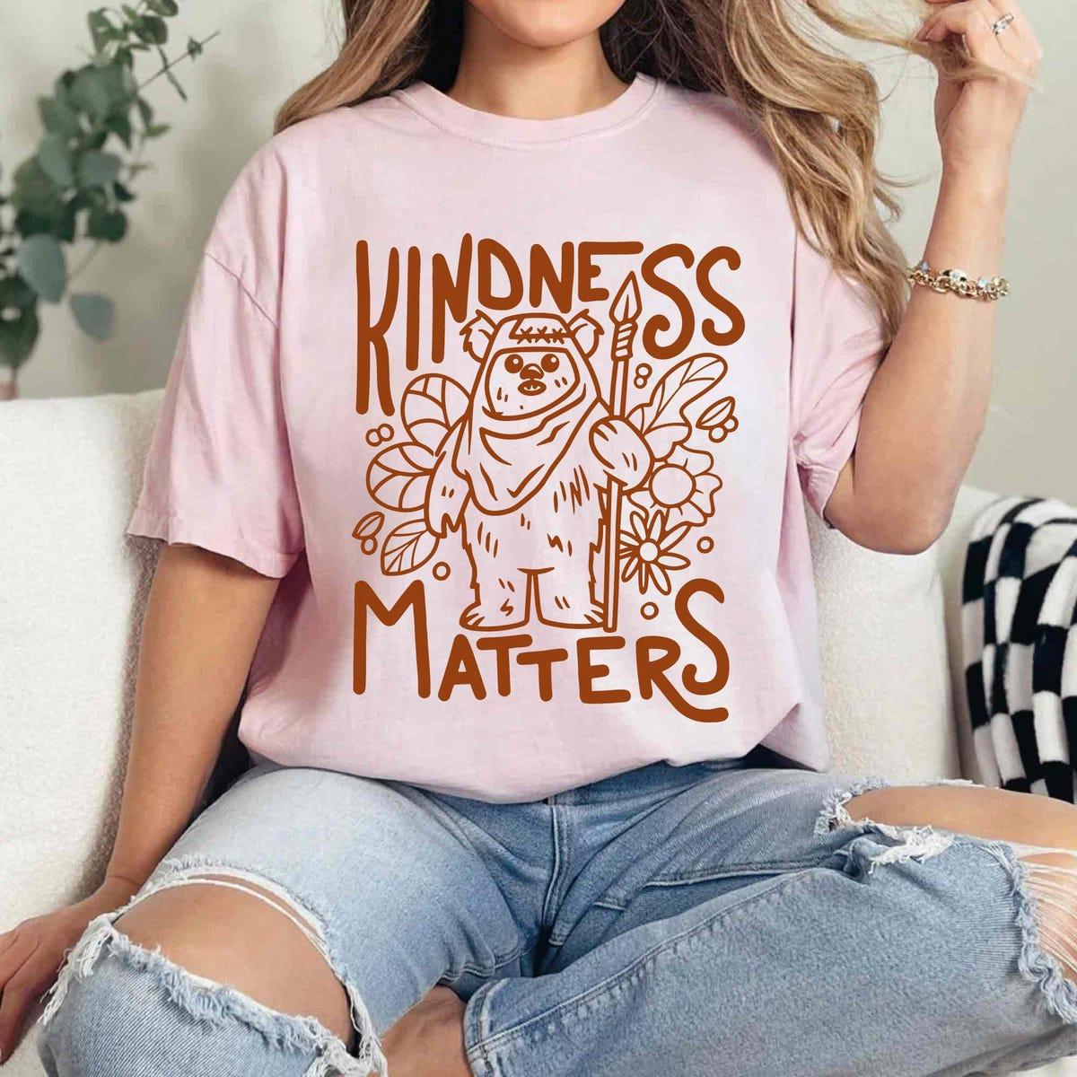 Vintage Sketch Star Wars Ewok Forest Kindness Matters Shirt 4