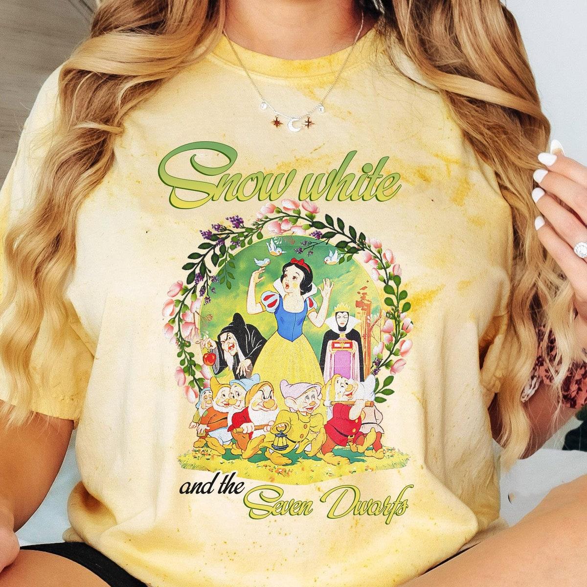 Vintage Snow White And Seven Dwarfs Evil Queen Floral Blast Shirt 3