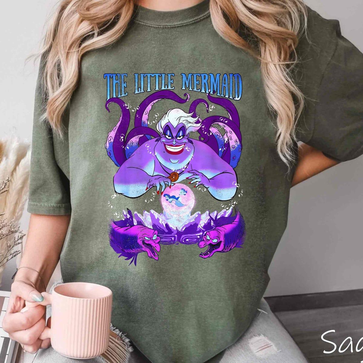 Vintage The Little Mermaid Ursula Flotsam And Jetsam Shirt 5