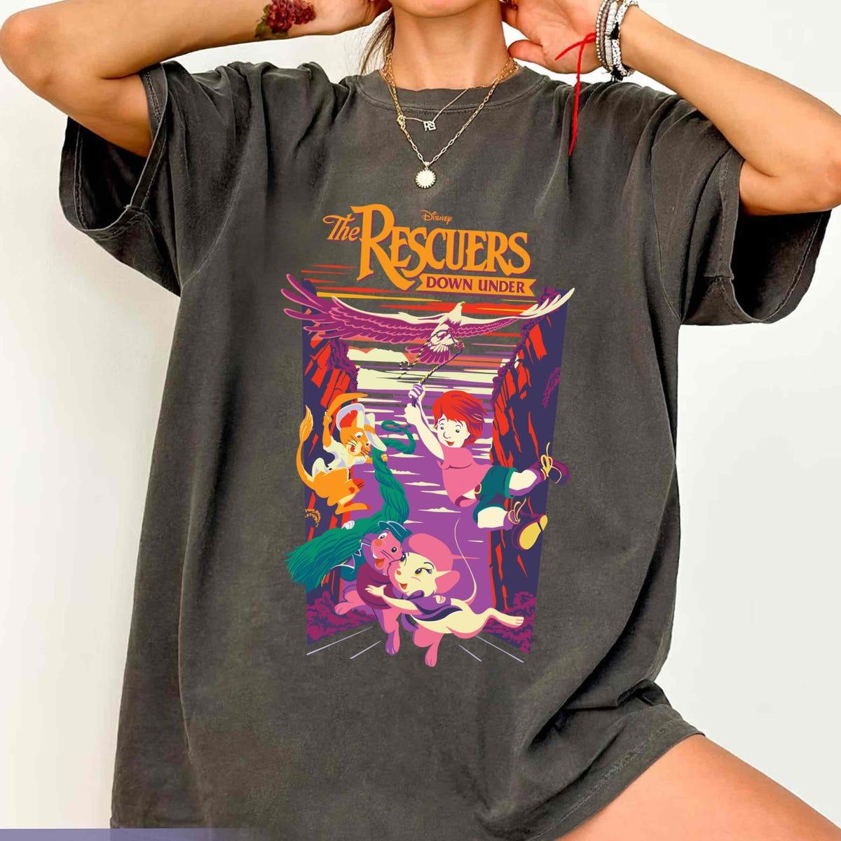 Vintage The Rescuers Down Under Group Shot Sunset Shirt 3