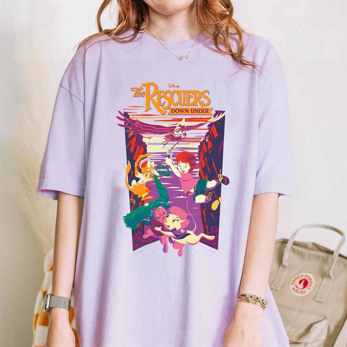 Vintage The Rescuers Down Under Group Shot Sunset Shirt 4