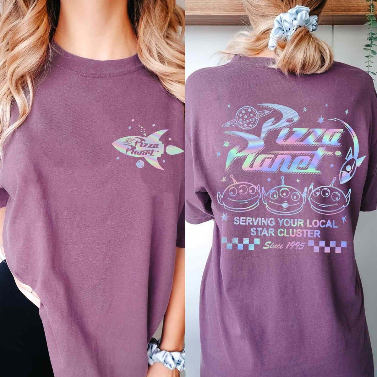 Vintage Two Sided Disney Pizza Planet Serving Your Local Star Cluster Shirt 1