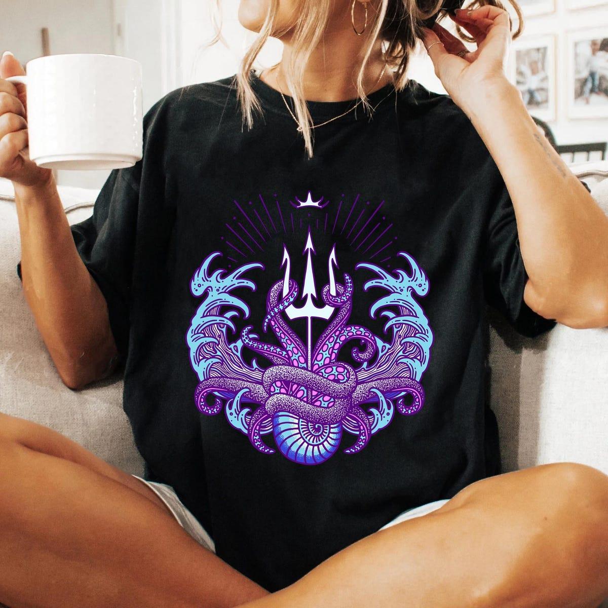 Vintage Ursula Sea Witch Symbol With Trident Shirt 2