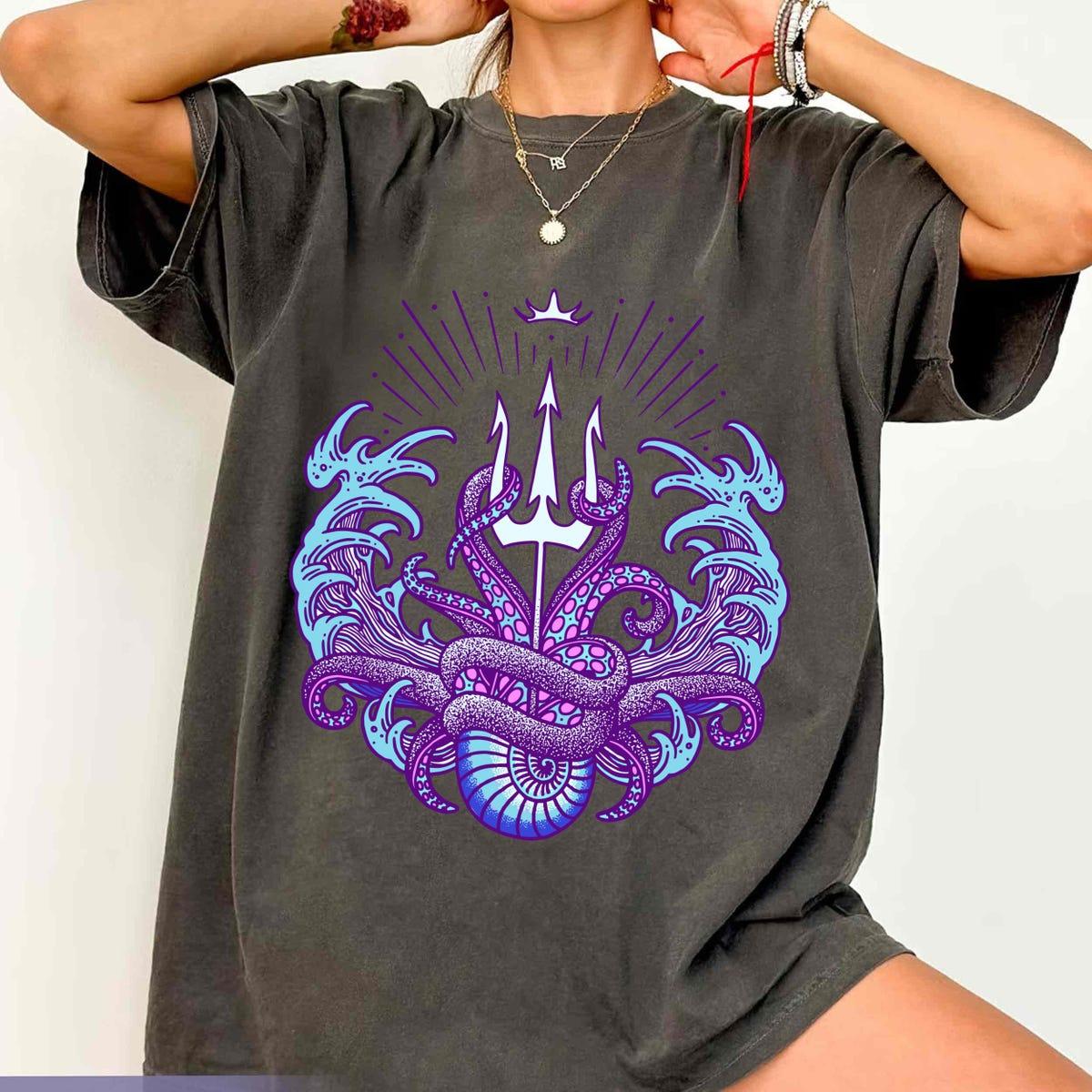 Vintage Ursula Sea Witch Symbol With Trident Shirt 6