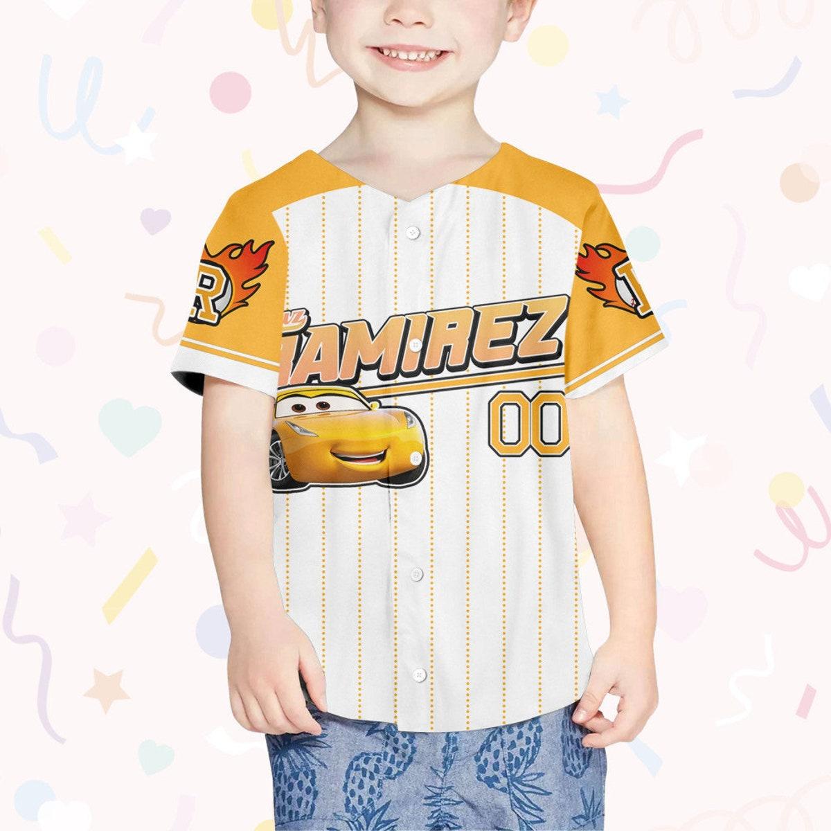 Custom Cars Ramirez Yellow Jersey Personalized Baseball Jersey 4