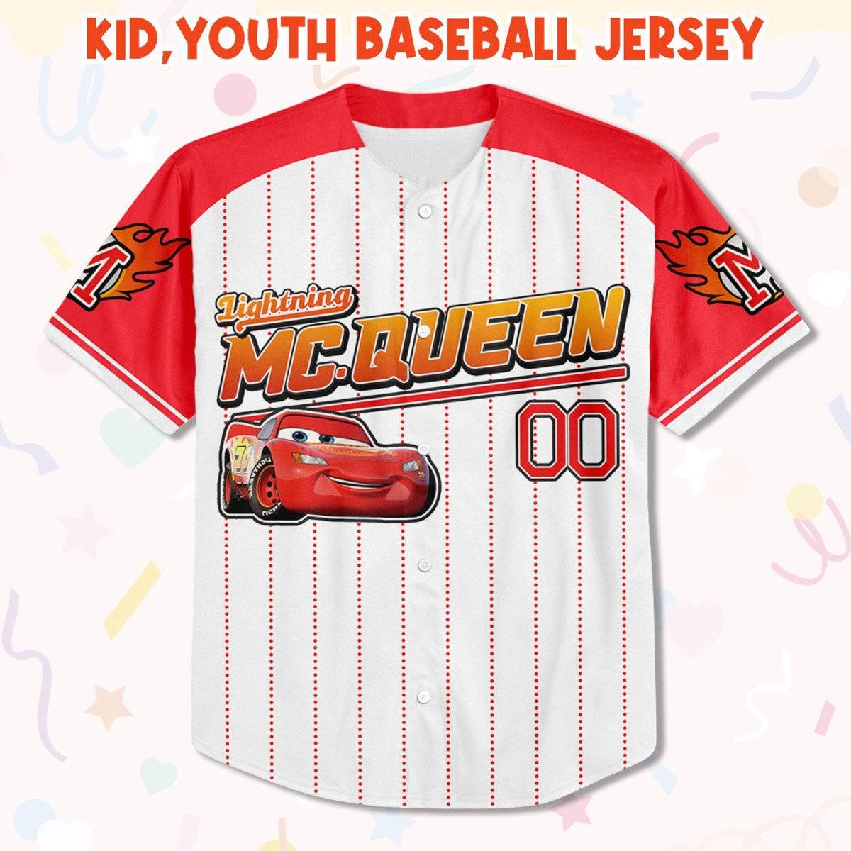 Custom Disney Cars Lightning Mcqueen Collection Awesome Baseball Jersey 2