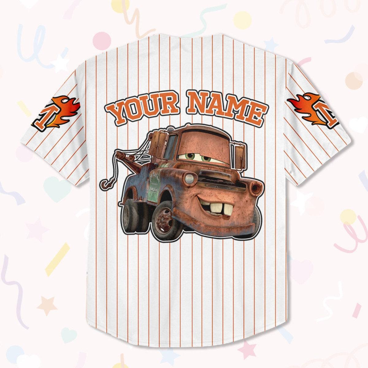 Custom Disney Cars Lightning Tow Mater Baseball Custom Cars Baseball Jersey 3