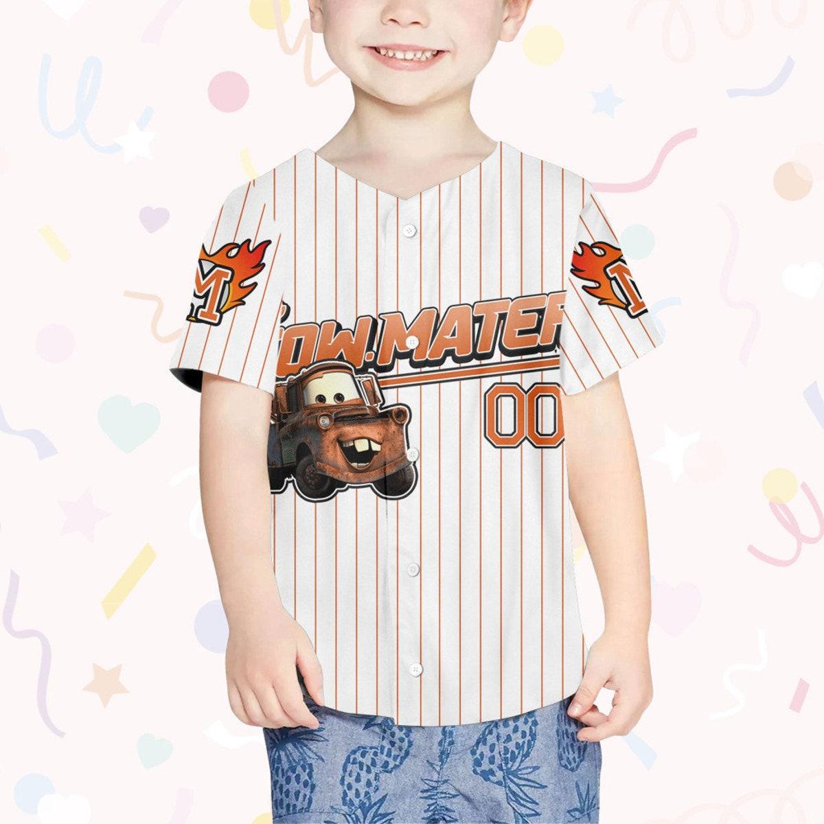 Custom Disney Cars Lightning Tow Mater Baseball Custom Cars Baseball Jersey 4