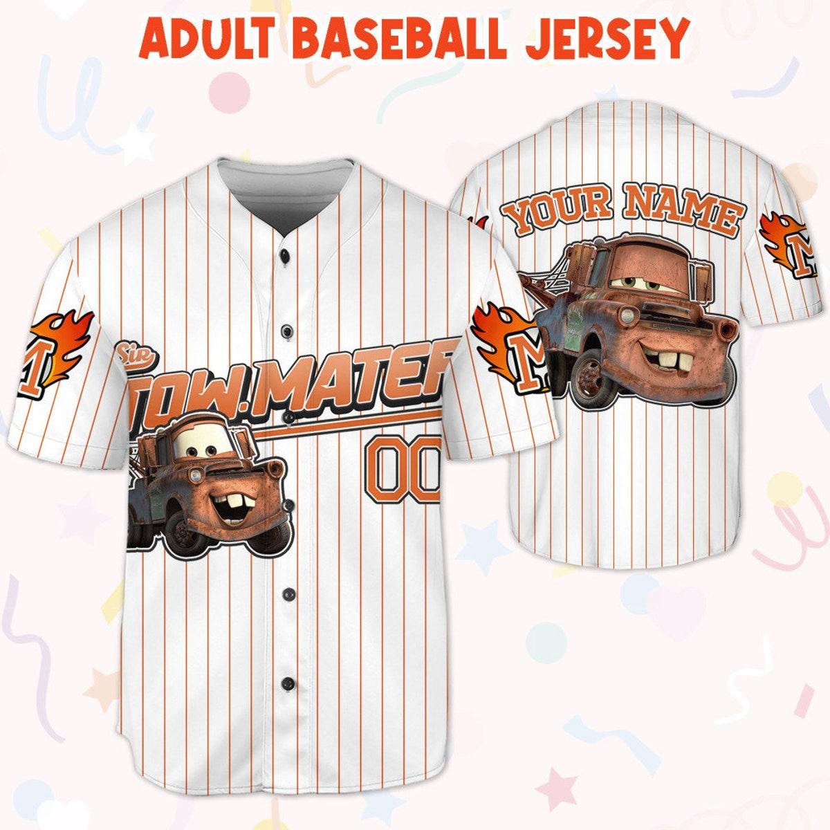 Custom Disney Cars Lightning Tow Mater Baseball Custom Cars Baseball Jersey 5