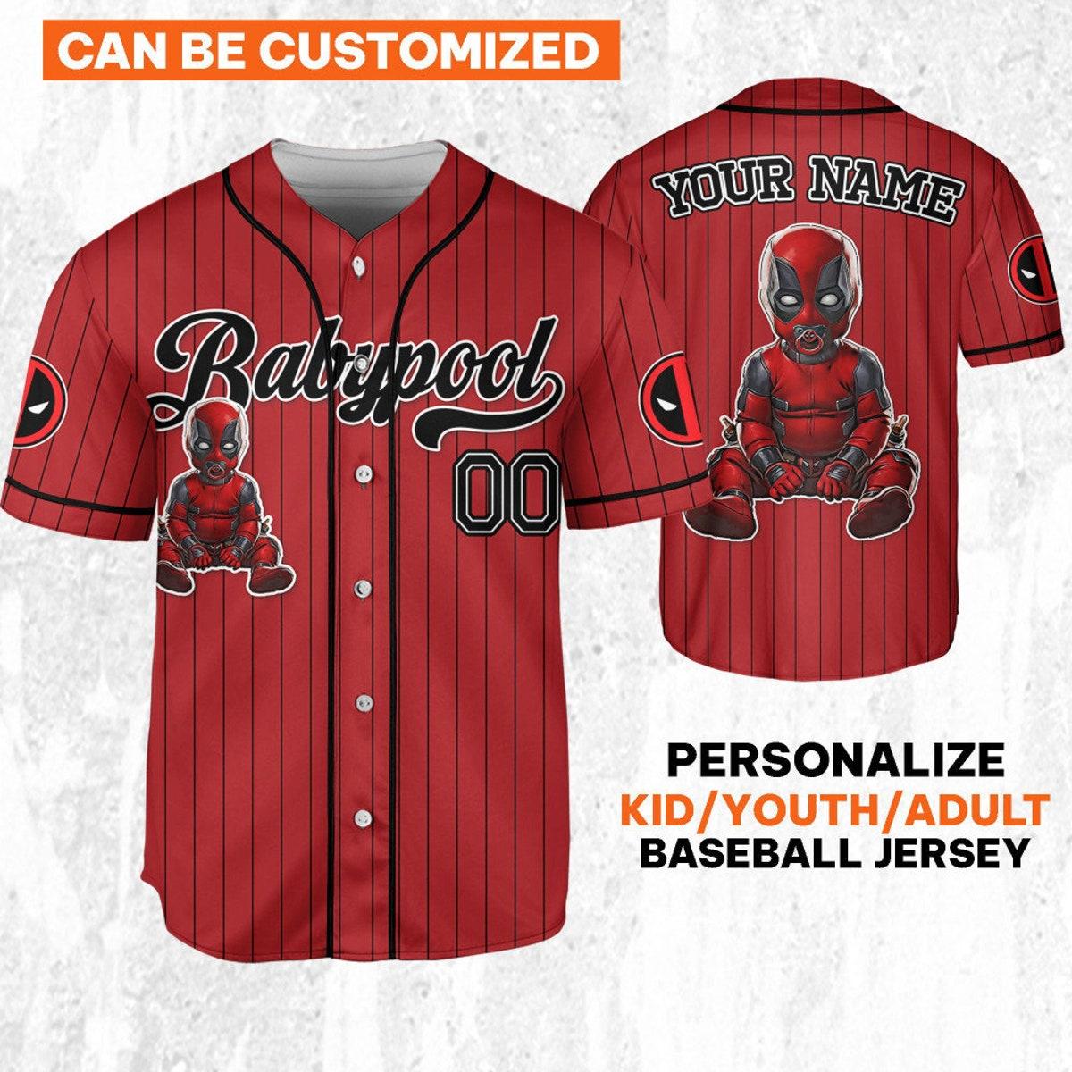 Custom Disney Deadpool Corps Babypool Baseball Jersey 1