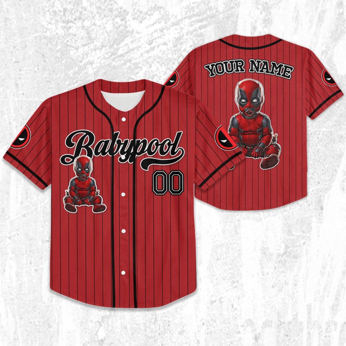 Custom Disney Deadpool Corps Babypool Baseball Jersey 2