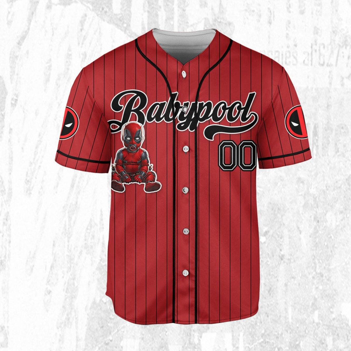 Custom Disney Deadpool Corps Babypool Baseball Jersey 3