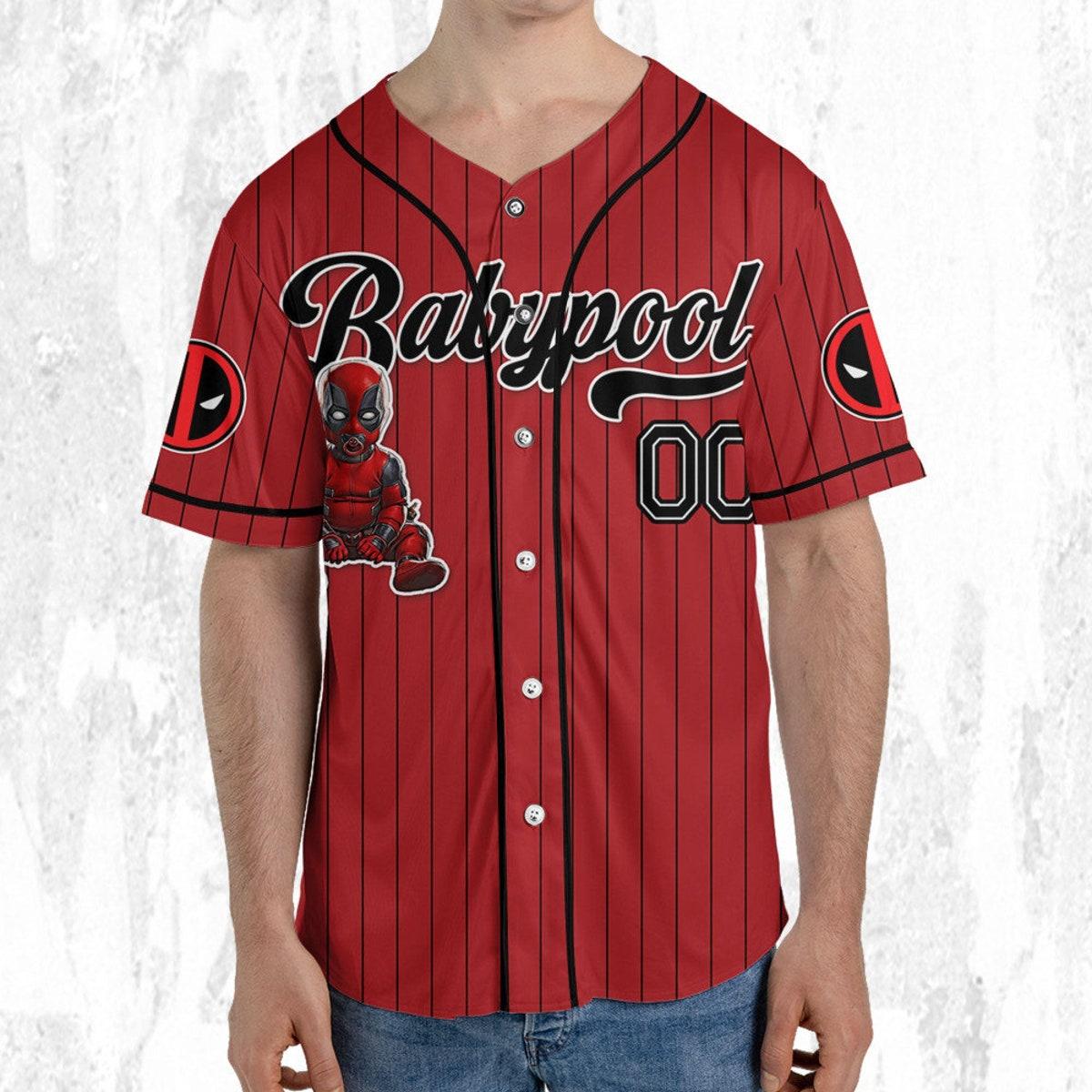 Custom Disney Deadpool Corps Babypool Baseball Jersey 5