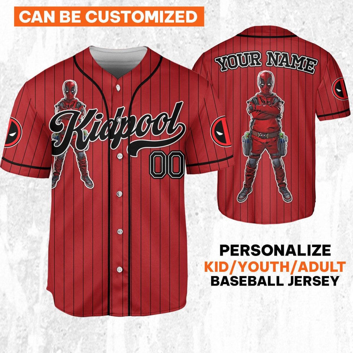 Custom Disney Deadpool Corps Kidpool Baseball Jersey 1