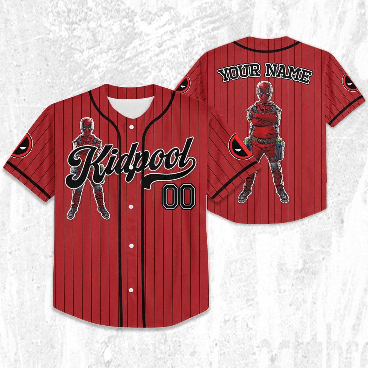 Custom Disney Deadpool Corps Kidpool Baseball Jersey 2