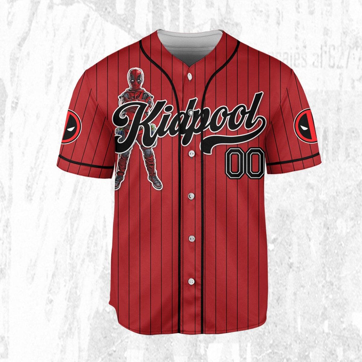 Custom Disney Deadpool Corps Kidpool Baseball Jersey 3