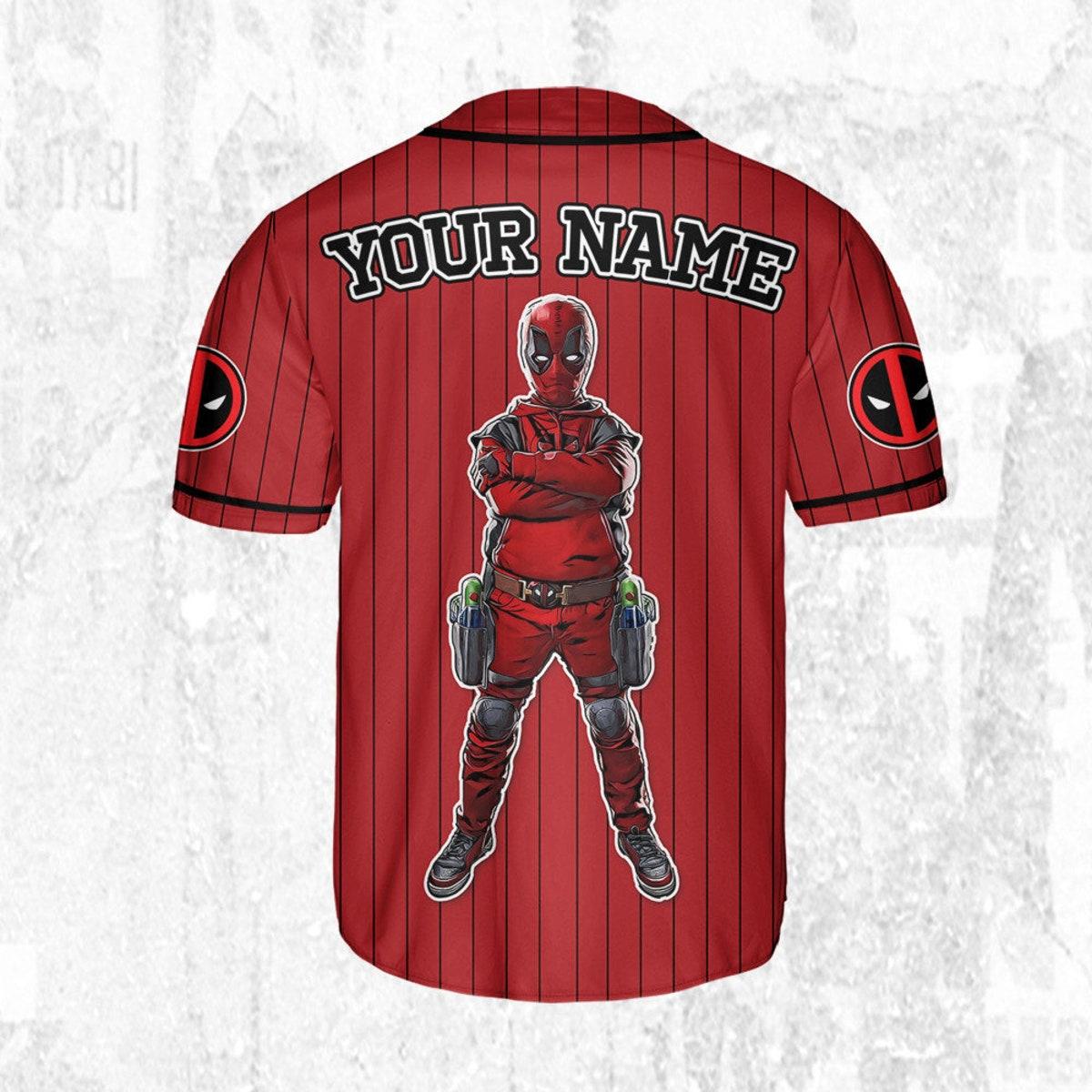 Custom Disney Deadpool Corps Kidpool Baseball Jersey 4