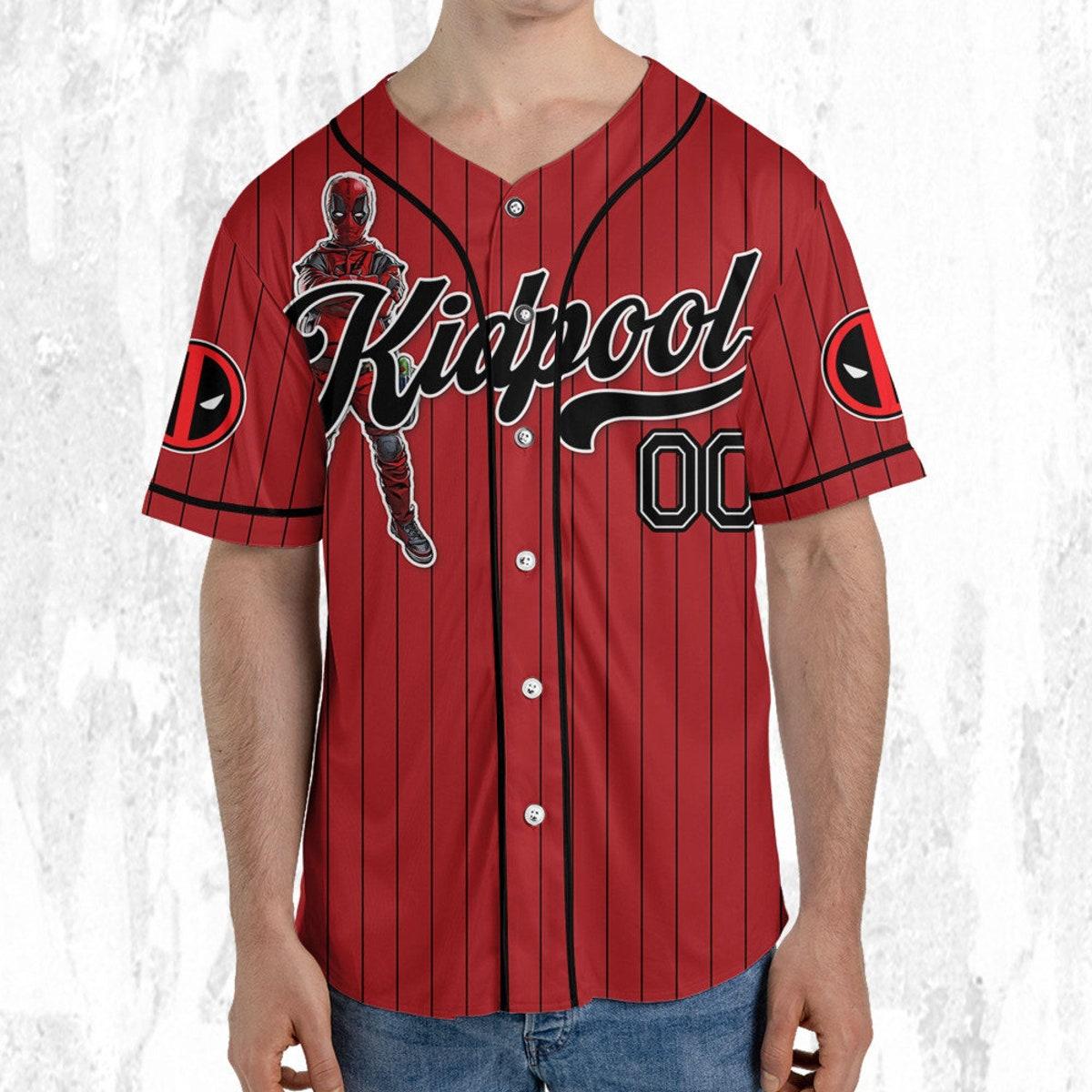 Custom Disney Deadpool Corps Kidpool Baseball Jersey 5