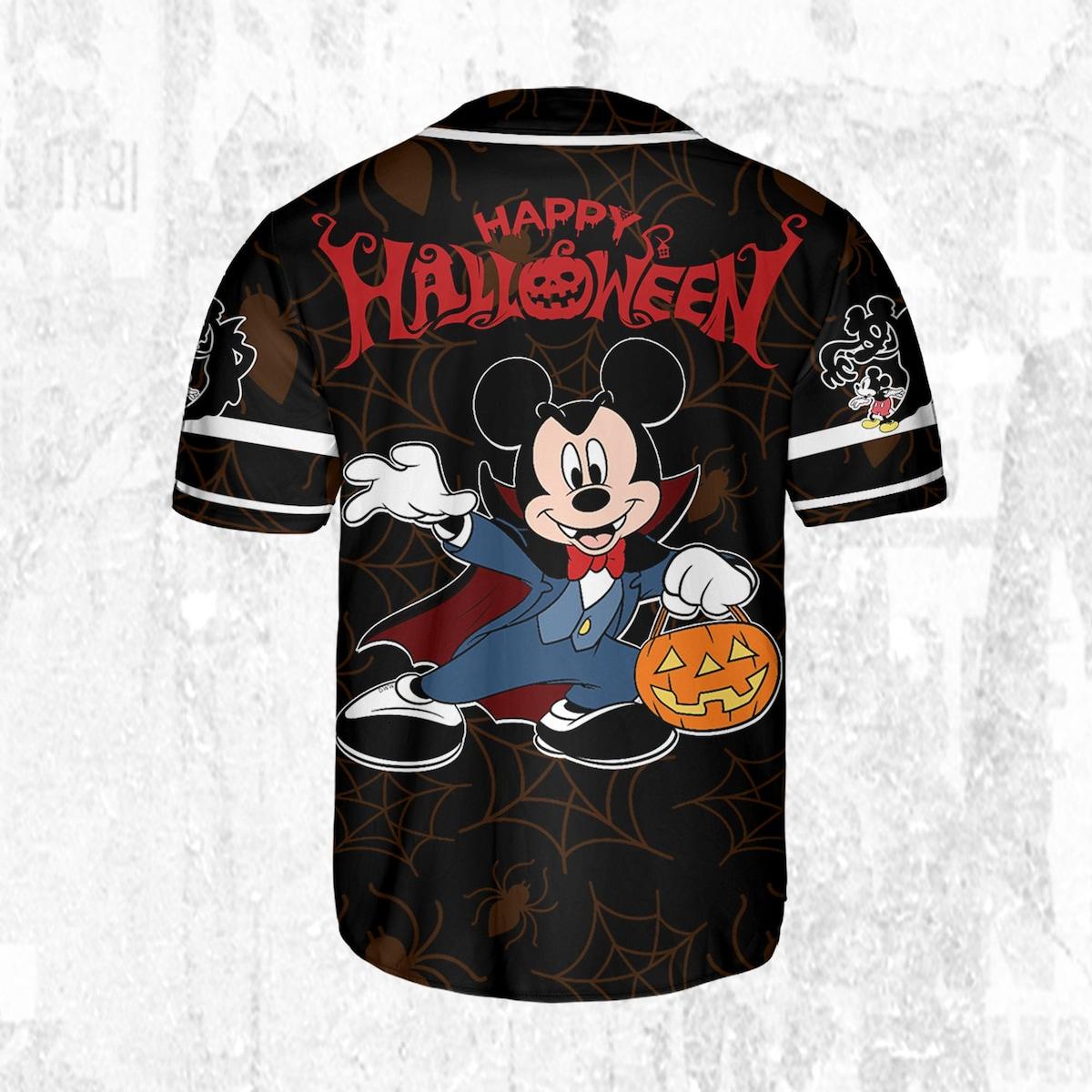 Custom Disney Halloween Mickey And Friends Vampire Baseball Jersey 4