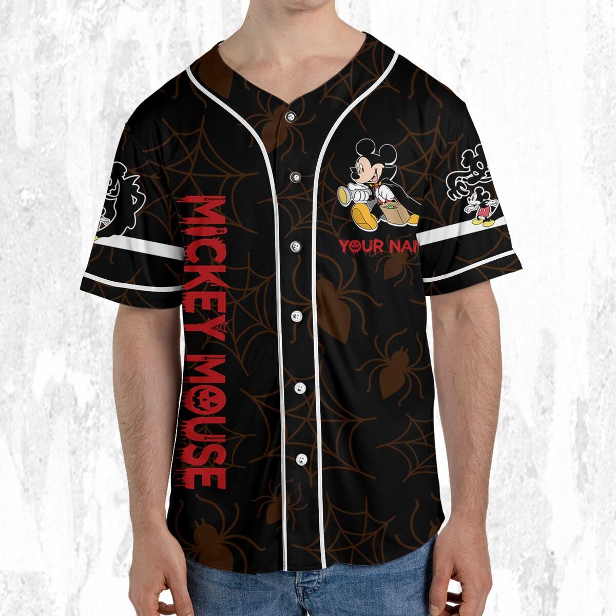 Custom Disney Halloween Mickey And Friends Vampire Baseball Jersey 5