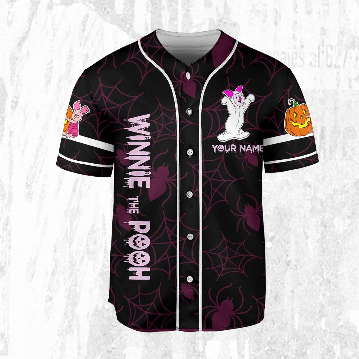 Custom Disney Halloween Piglet And Friends Baseball Jersey 3