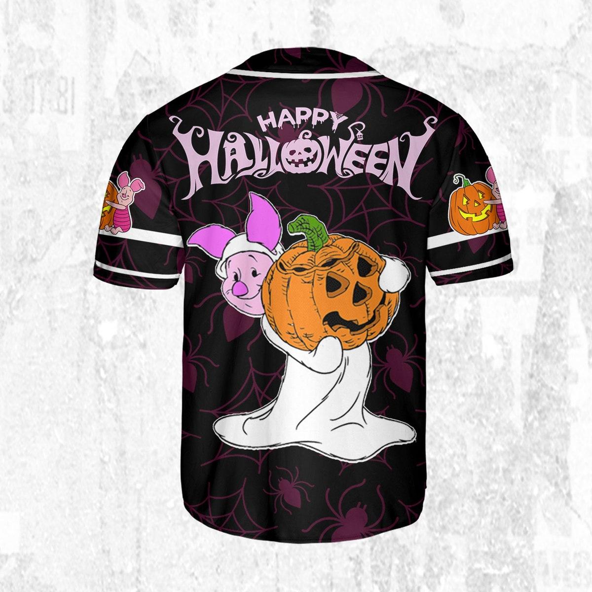 Custom Disney Halloween Piglet And Friends Baseball Jersey 4