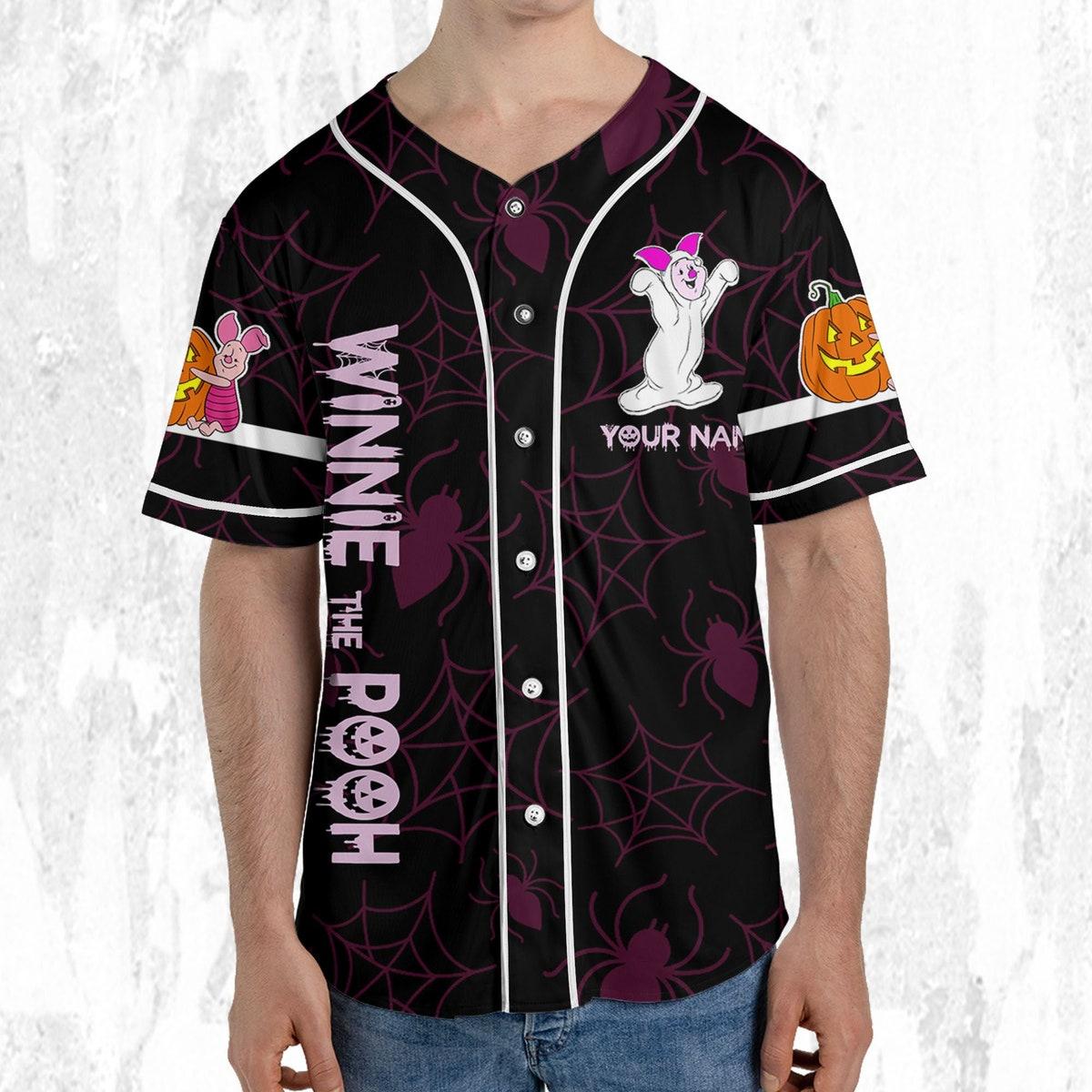 Custom Disney Halloween Piglet And Friends Baseball Jersey 5