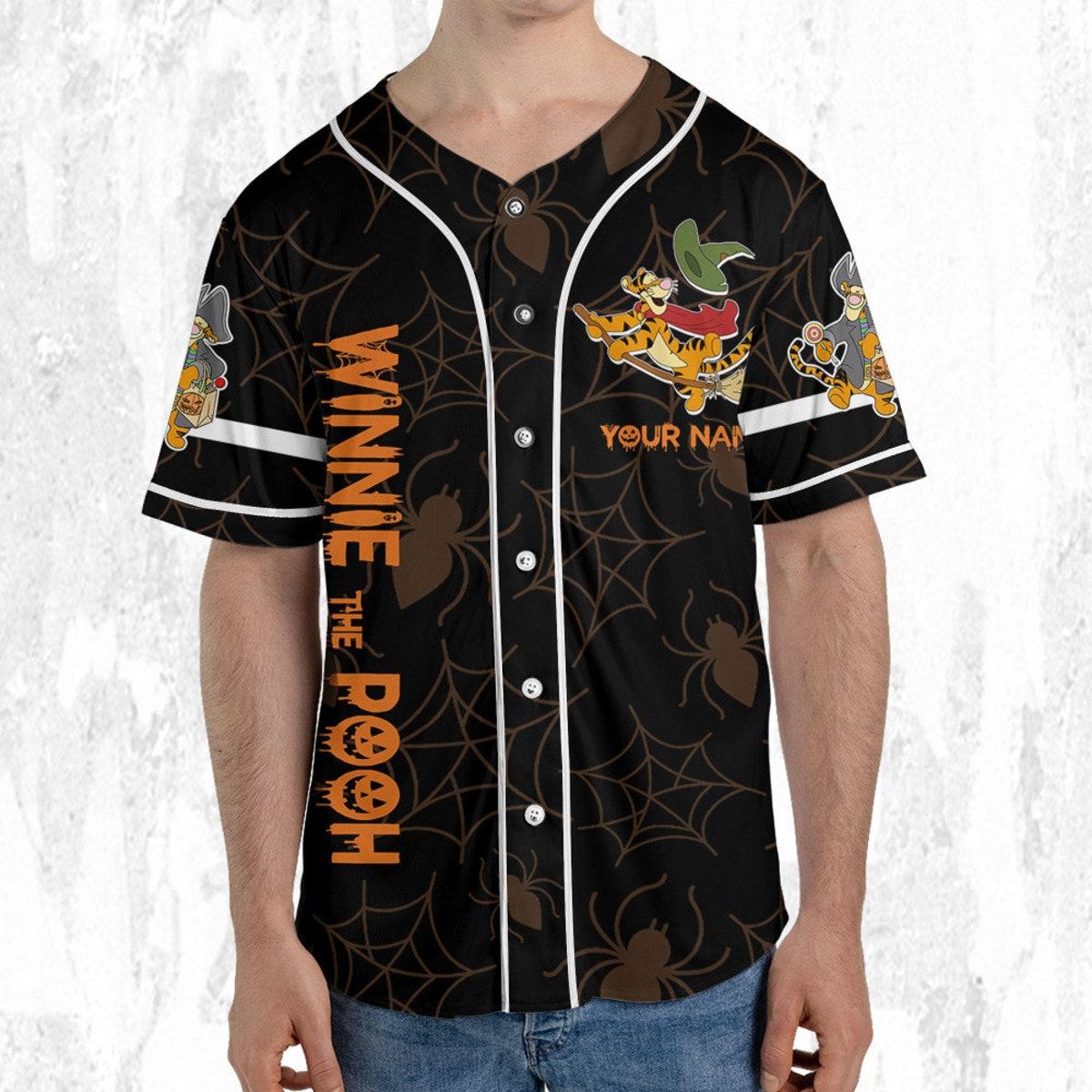 Custom Disney Halloween Tigger And Friends Baseball Jersey 5