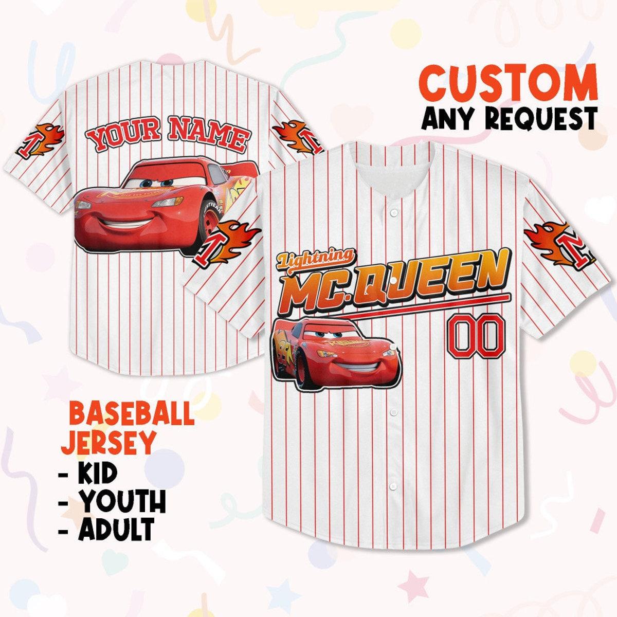 Custom Disney Mcqueen Jersey Custom Text Baseball Jersey 1