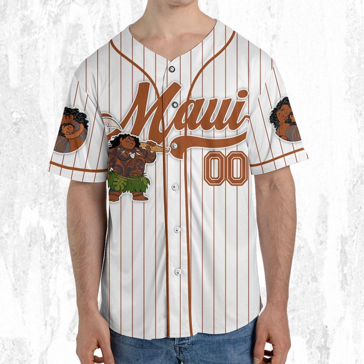 Custom Disney Moana Maui Demi God Simple Stripe Baseball Jersey 5