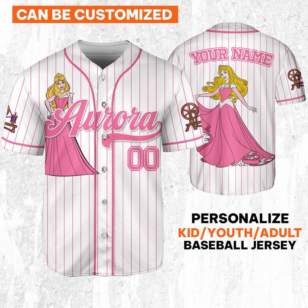 Custom Disney Princess Aurora Sleeping Beauty Baseball Jersey 1