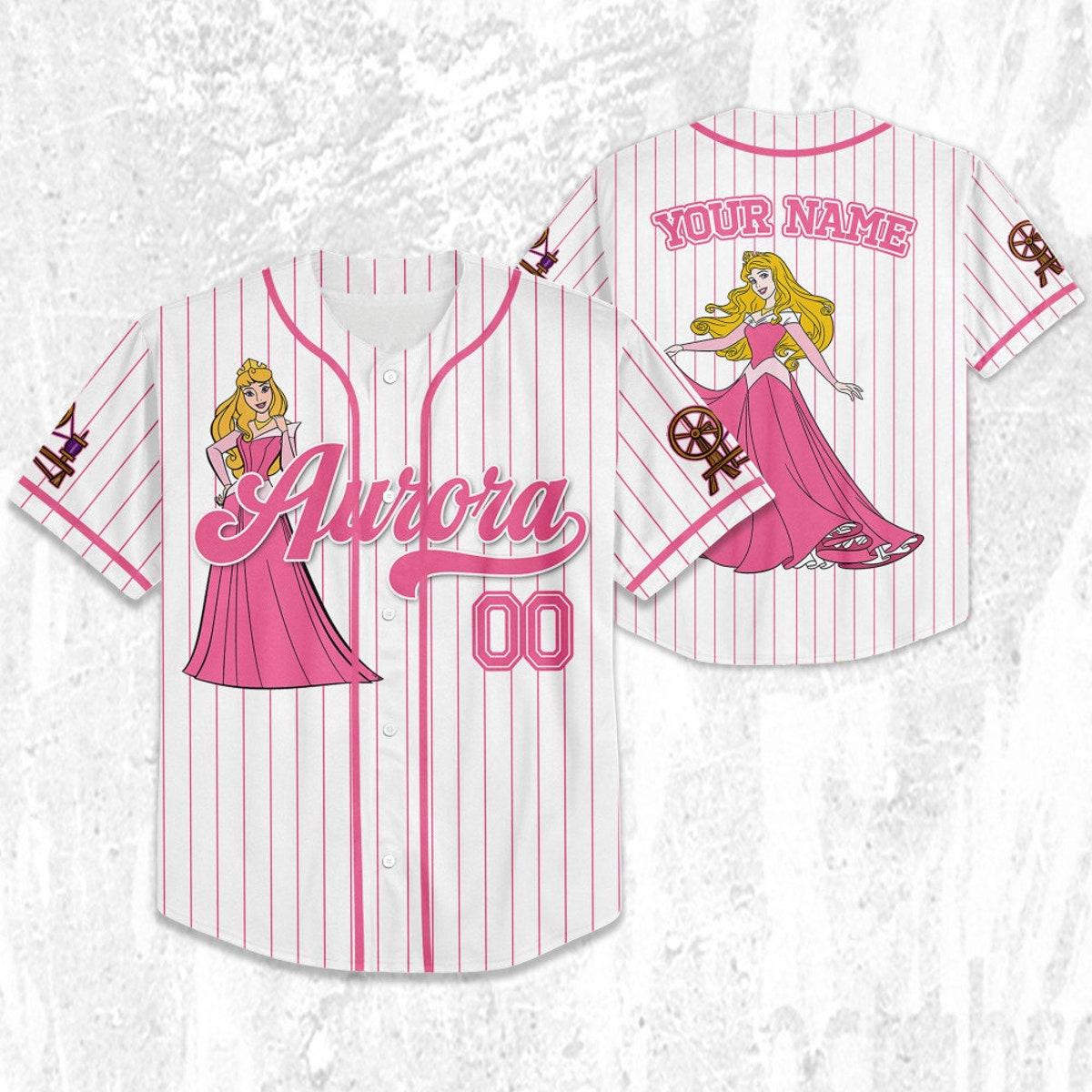 Custom Disney Princess Aurora Sleeping Beauty Baseball Jersey 2