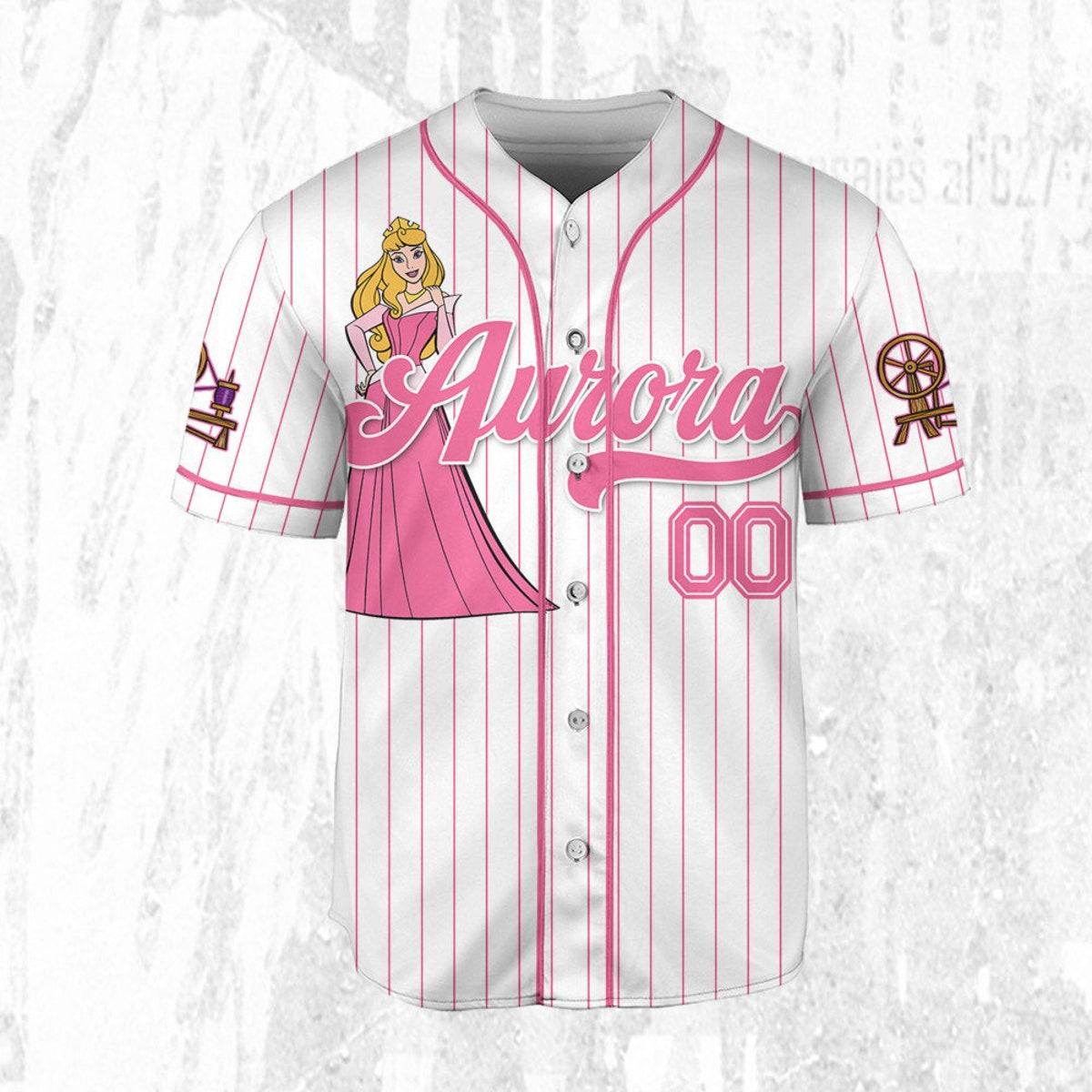 Custom Disney Princess Aurora Sleeping Beauty Baseball Jersey 3