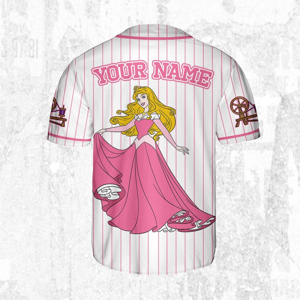 Custom Disney Princess Aurora Sleeping Beauty Baseball Jersey 4