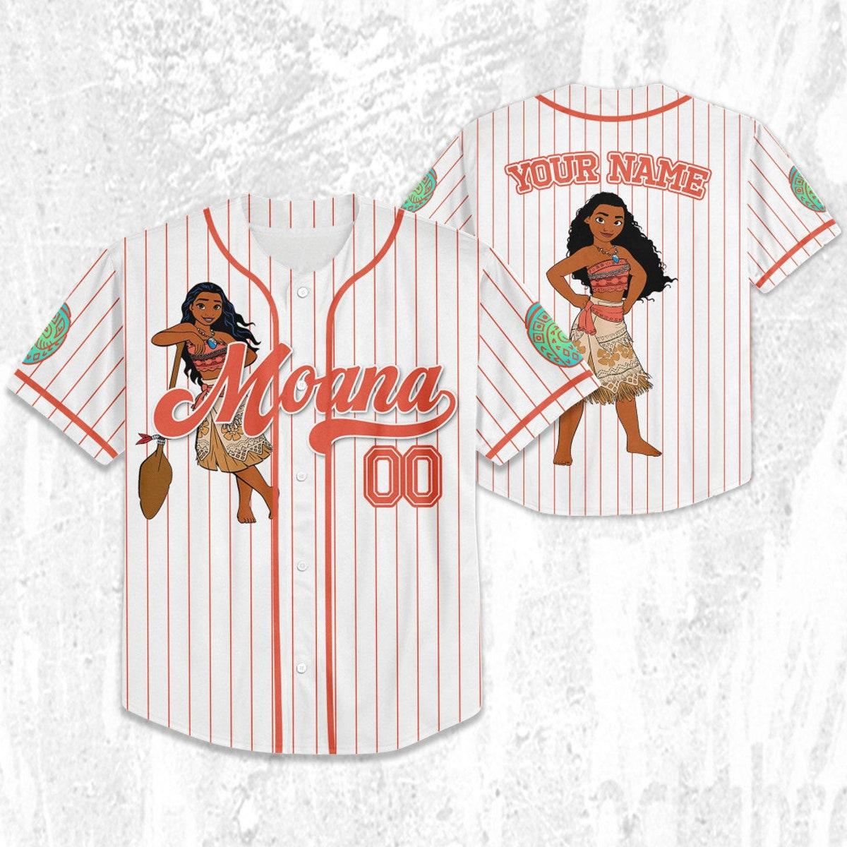 Custom Disney Princess Moana Jersey Disney Baseball Jersey 2