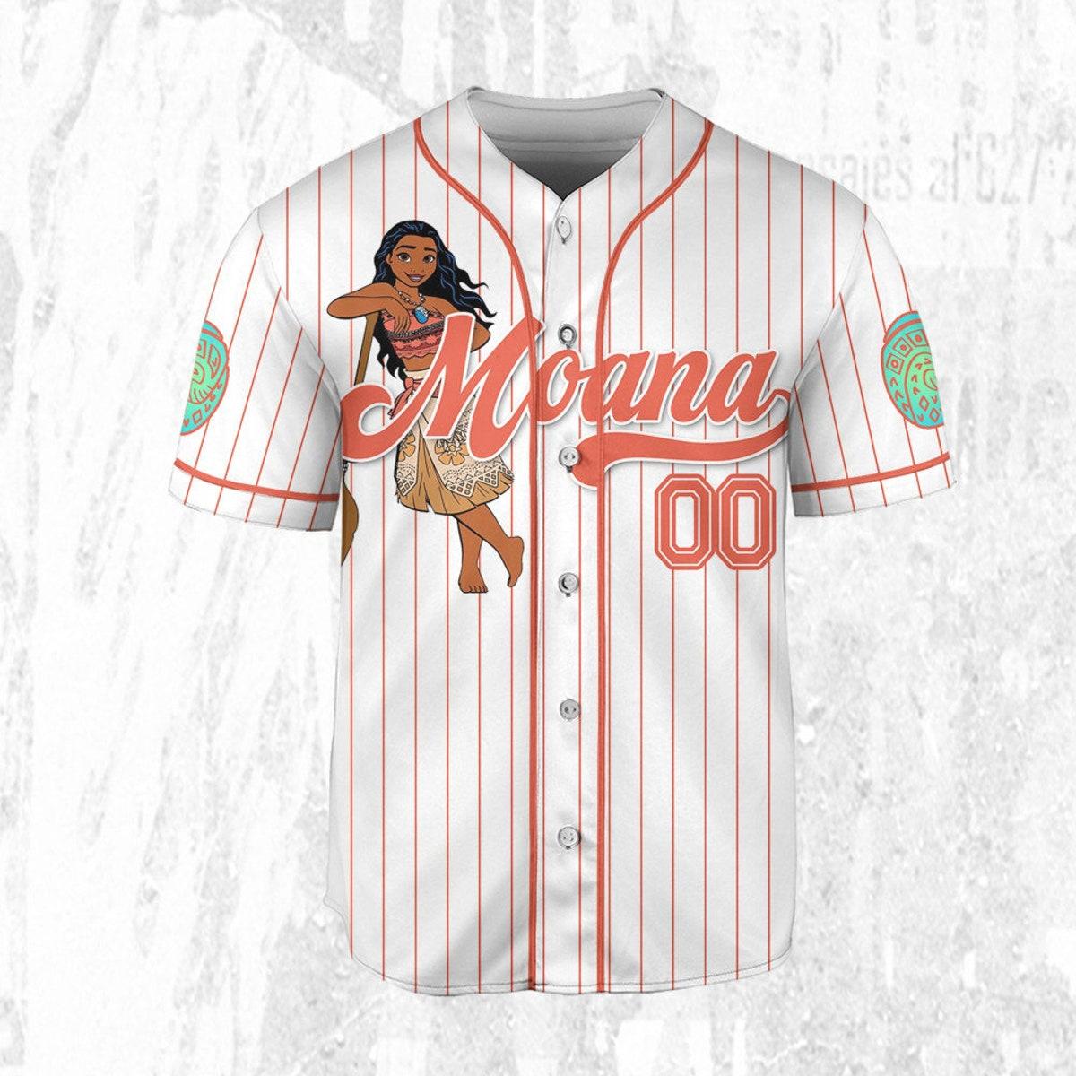 Custom Disney Princess Moana Jersey Disney Baseball Jersey 3